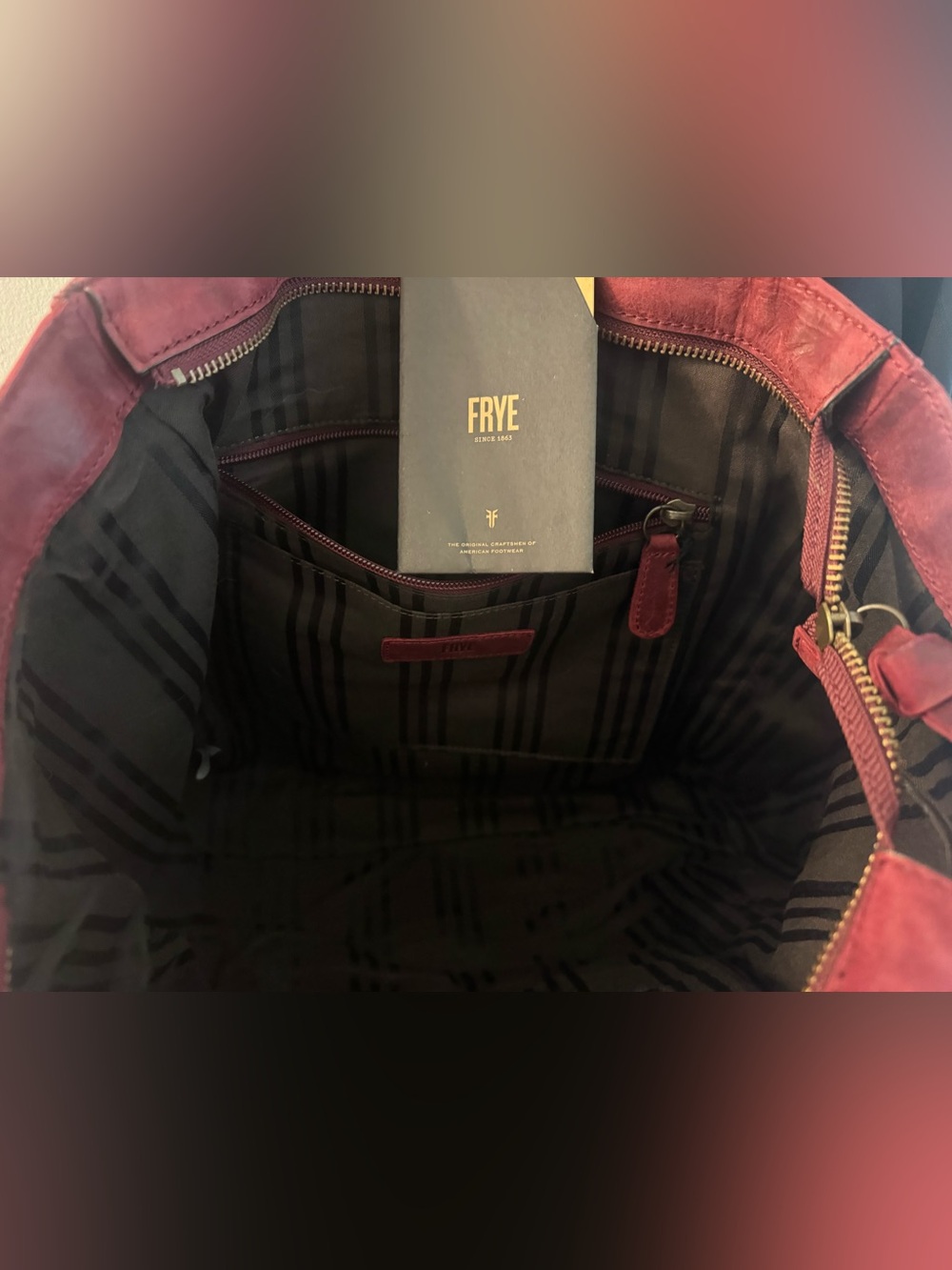 NWT Frye Red Leather Tote Bag - Stylish Everyday Shoulder Bag - Picture 5 of 6